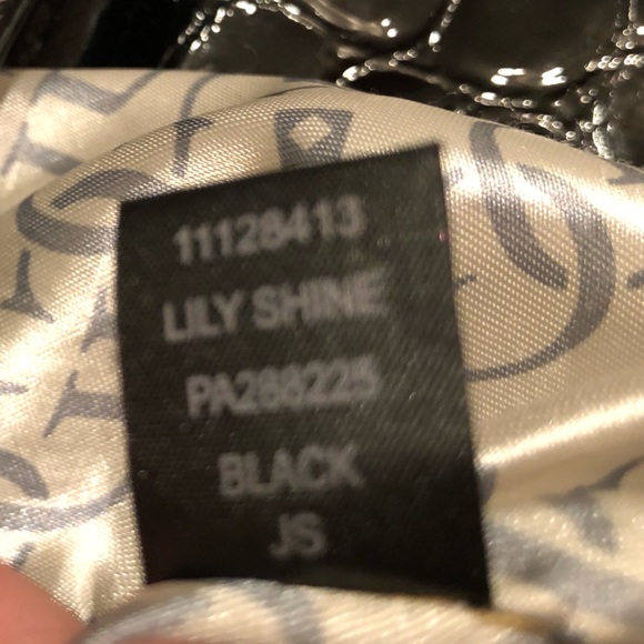 Guess Black Patent Leather Tote Shoulder Bag Large - Picture 13 of 15